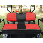 Red Golf Cart Seat Cover Diamond Stitch Front Rear Club Car Precedent 2004+