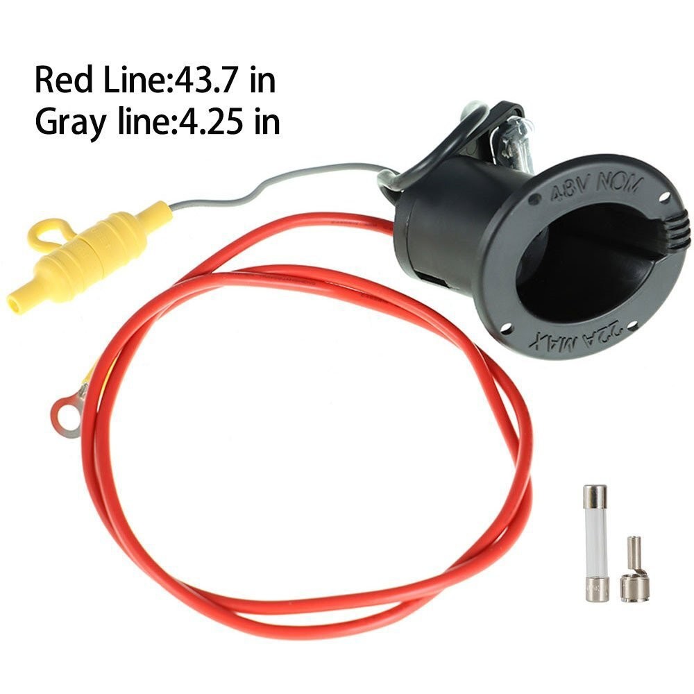 48V DC Charger Receptacle & Fuse Assembly for Club Car DS Golf Cart