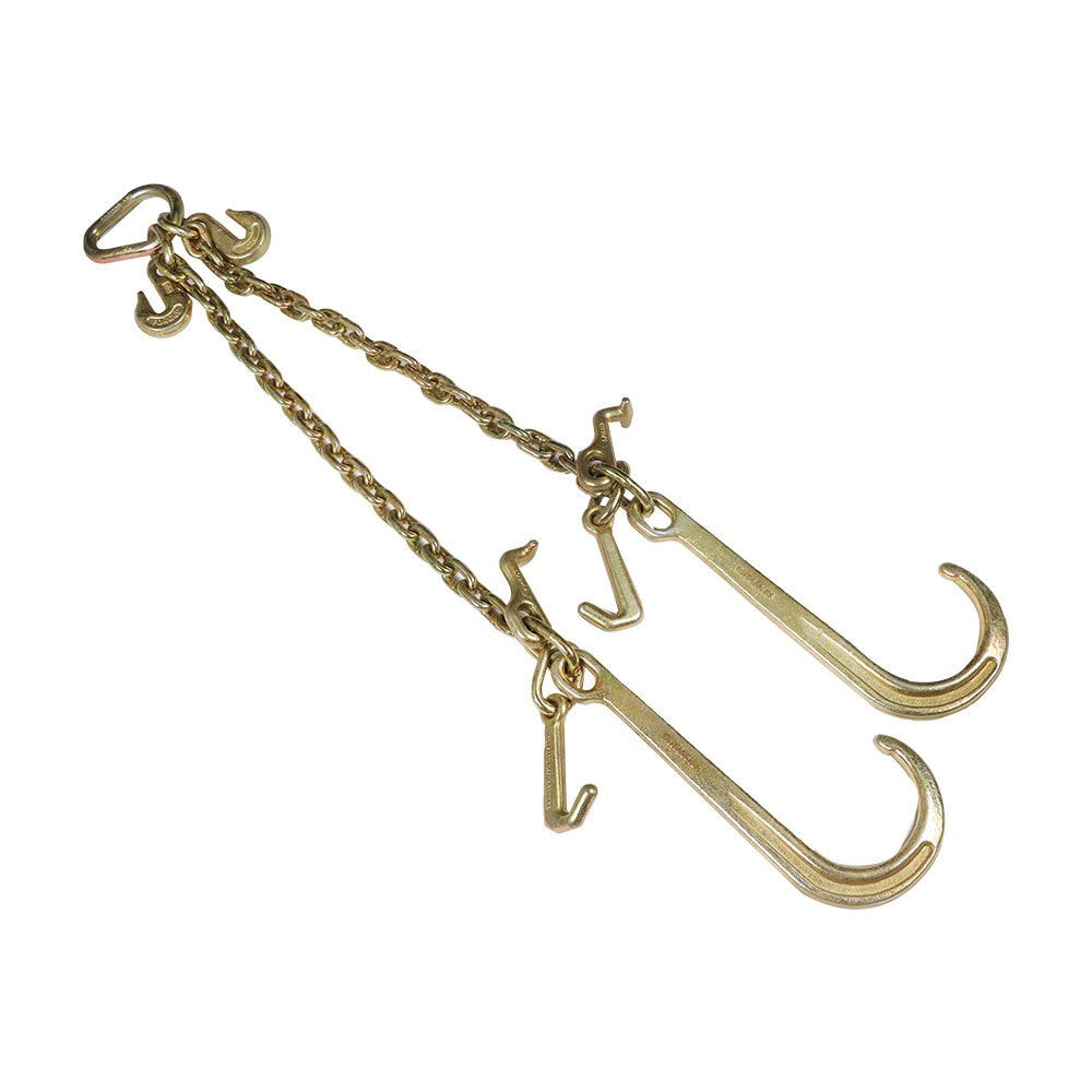 G70 3/8" x 2ft Truck Tow Chain V Type J Hook Durable Towing Chain