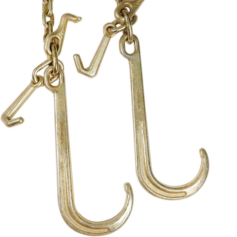 G70 3/8" x 2ft Truck Tow Chain V Type J Hook Durable Towing Chain