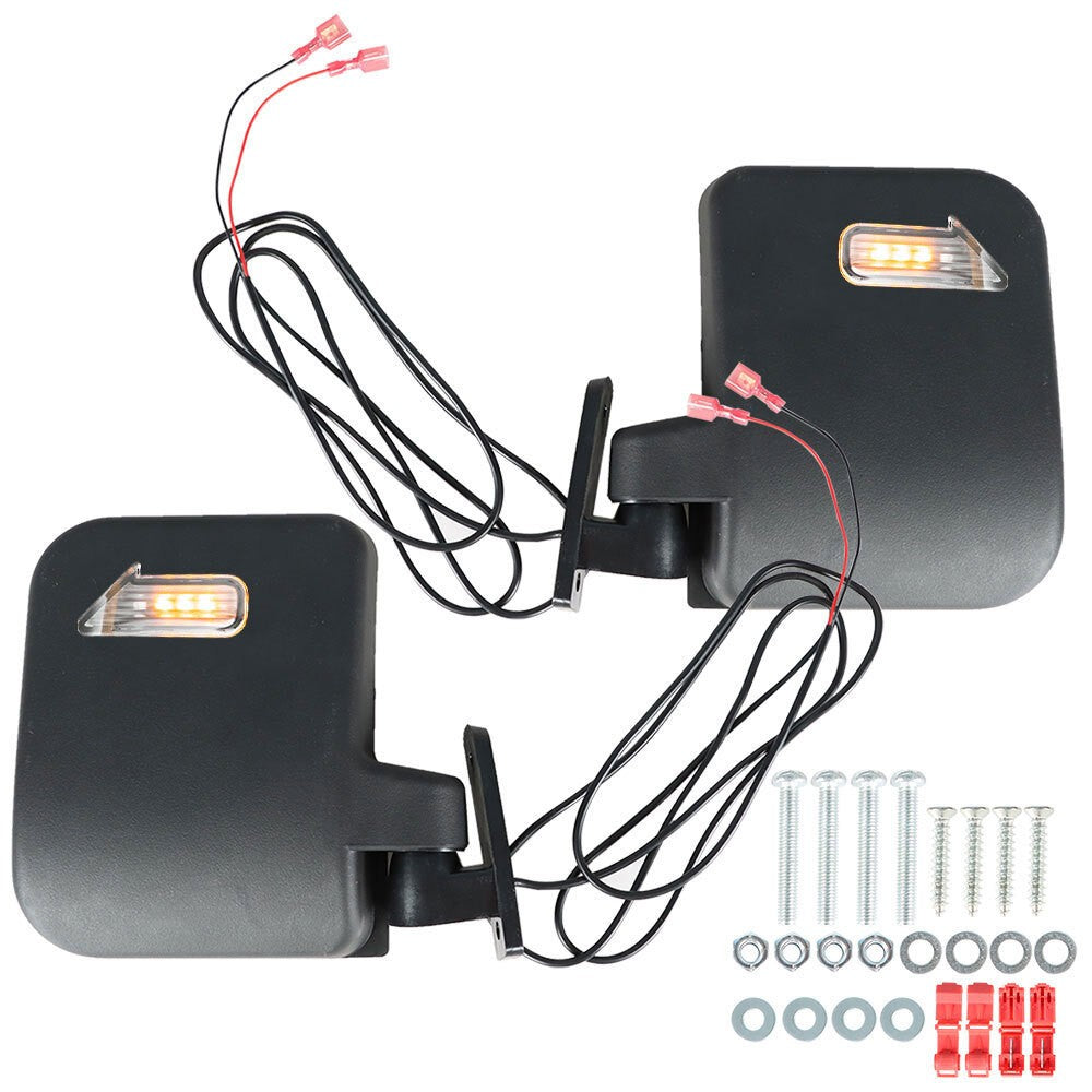Golf Cart Side Mirrors with LED Arrow Turn Signal for EZGO Club Car Yamaha