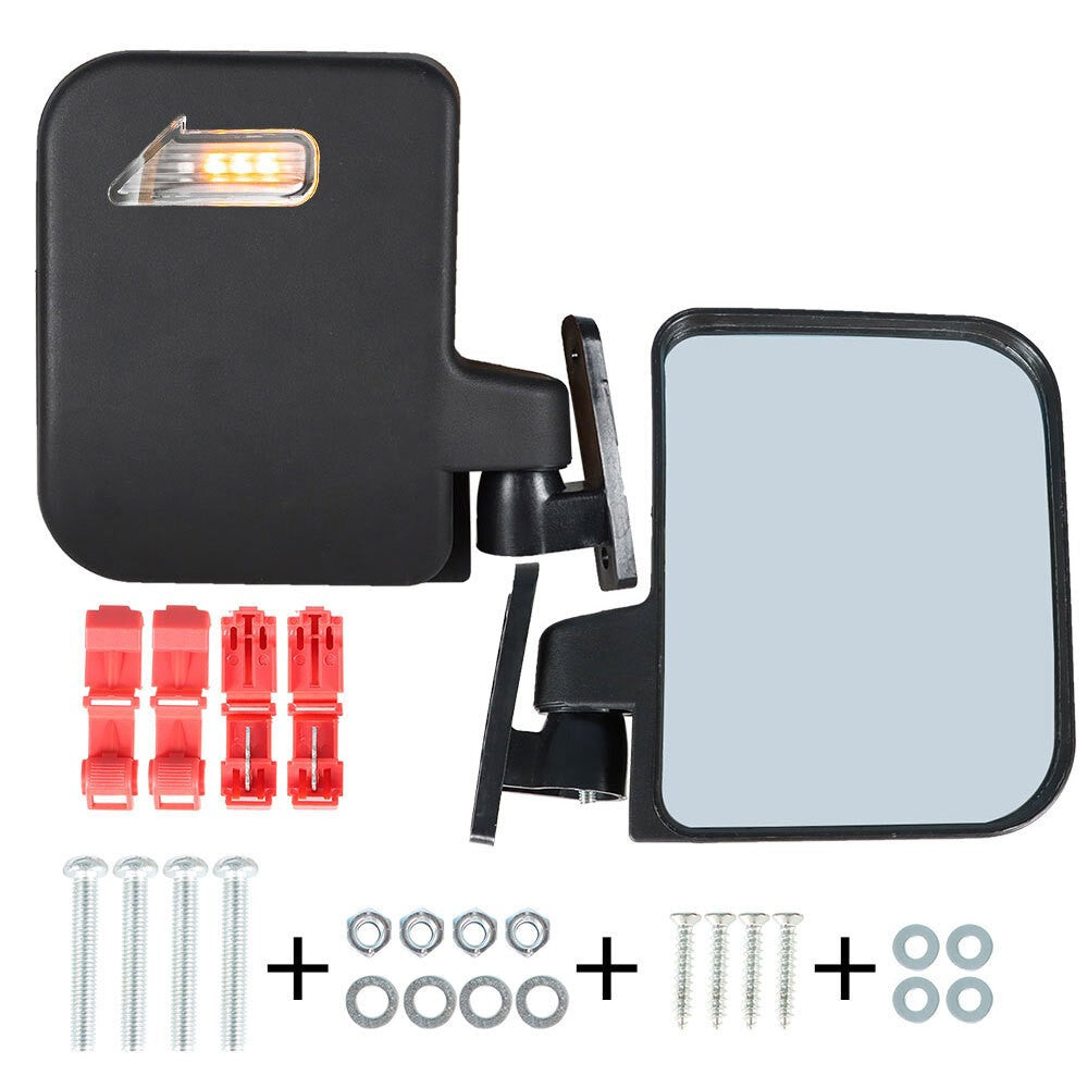 Golf Cart Side Mirrors with LED Arrow Turn Signal for EZGO Club Car Yamaha