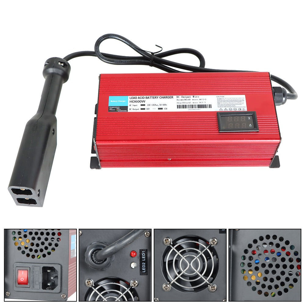36V 12A Golf Cart Battery Charger for EzGo Club Car TXT D Style Plug