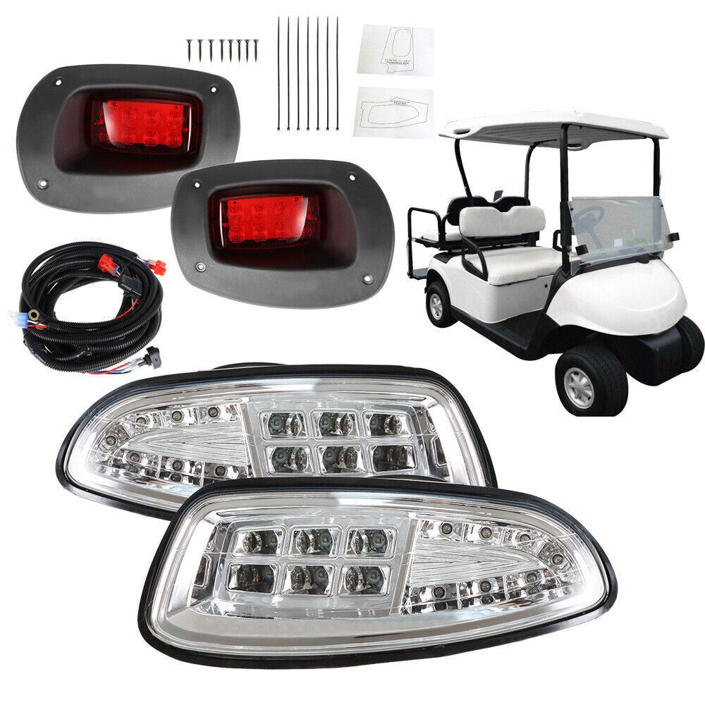 EZGO RXV 2008-15 Golf Cart LED Headlight & Tail Light Kit Deluxe Street Set
