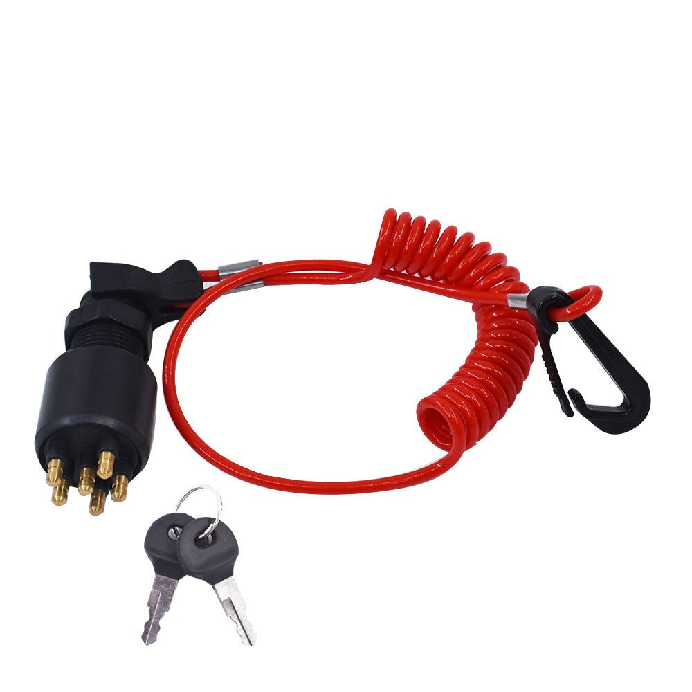 Ignition Key Switch with Safety Lanyard for Evinrude Johnson 175974 5005801