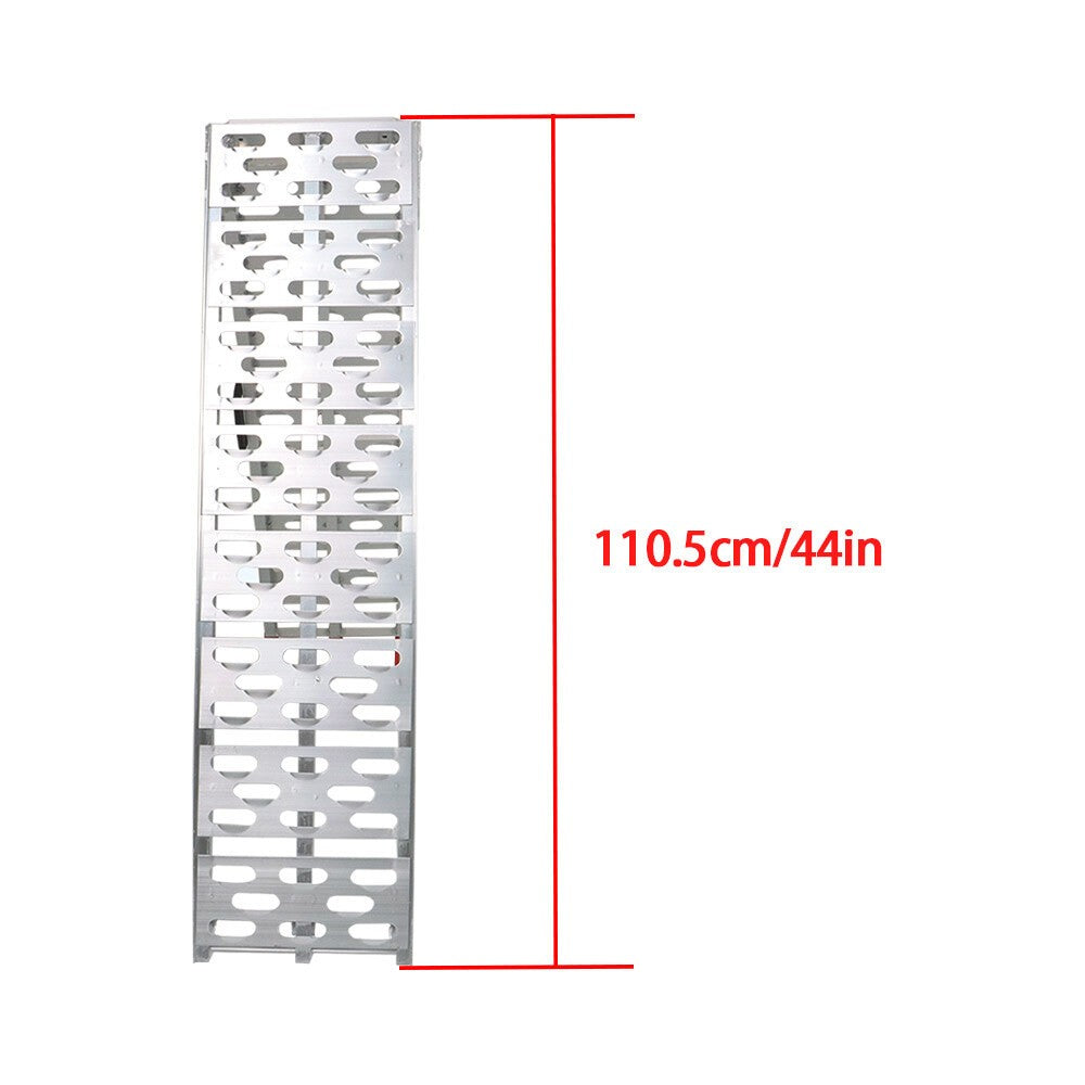 2 Aluminum Arched Loading Ramps for Motorcycle ATV UTV Truck Lawnmower US