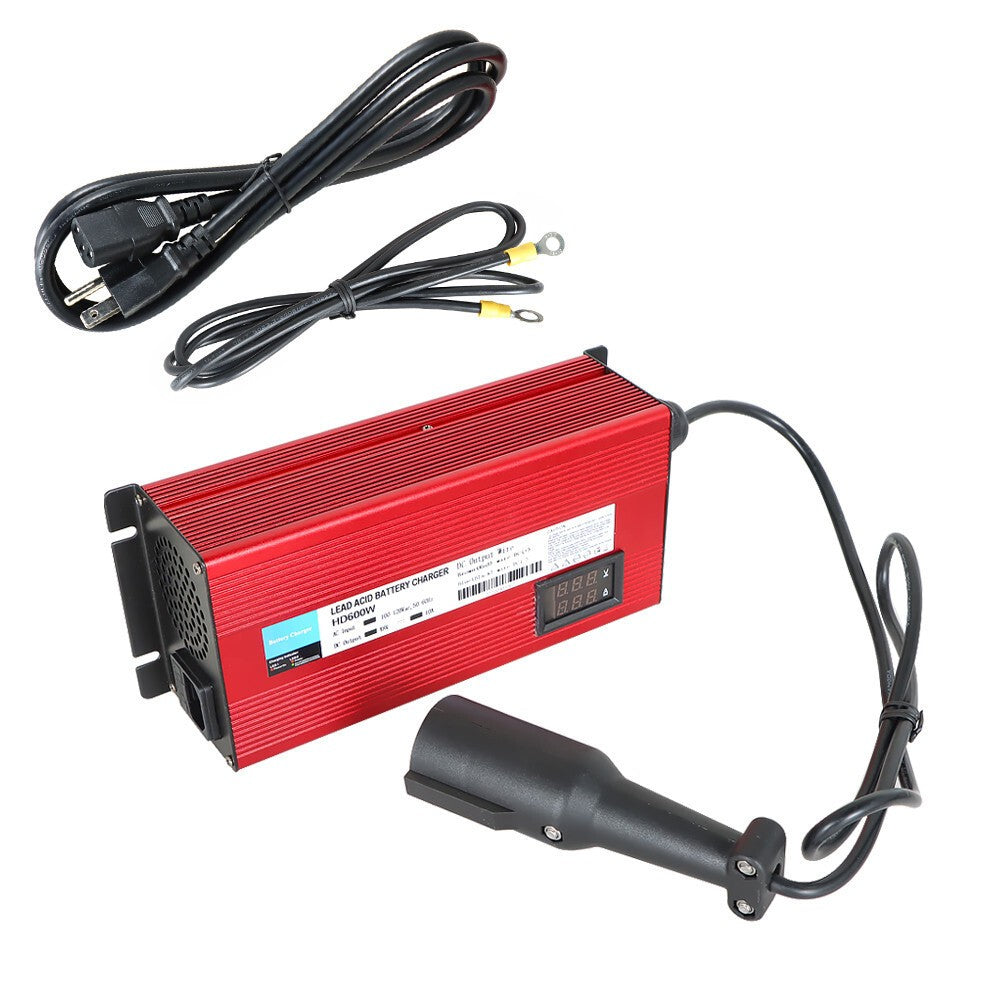 Club Car 48V 10A Golf Cart Battery Charger with Round 3-Pin Plug