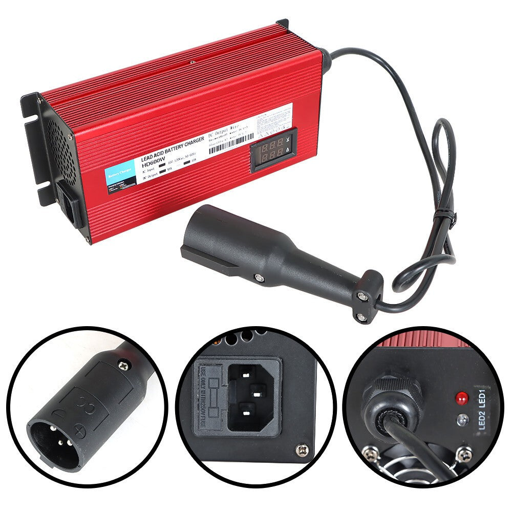 Club Car 48V 10A Golf Cart Battery Charger with Round 3-Pin Plug