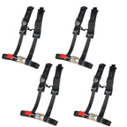 4 Pack 4-Point 2" Padded Seat Belt Harness Black for Polaris RZR XP S 4 1000