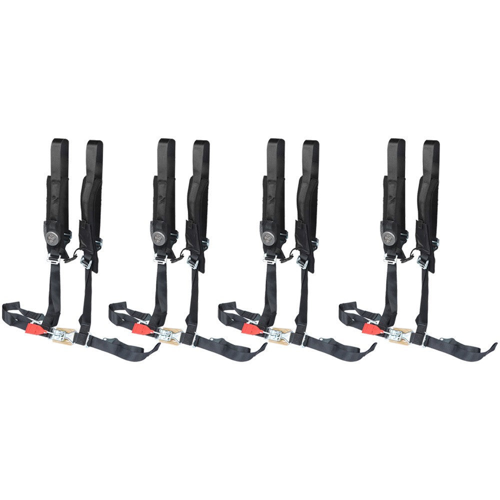 4 Pack 4-Point 2" Padded Seat Belt Harness Black for Polaris RZR XP S 4 1000