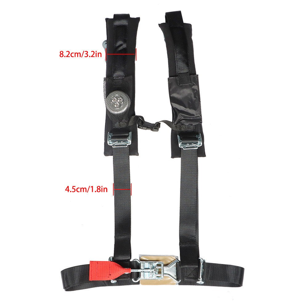 4 Pack 4-Point 2" Padded Seat Belt Harness Black for Polaris RZR XP S 4 1000