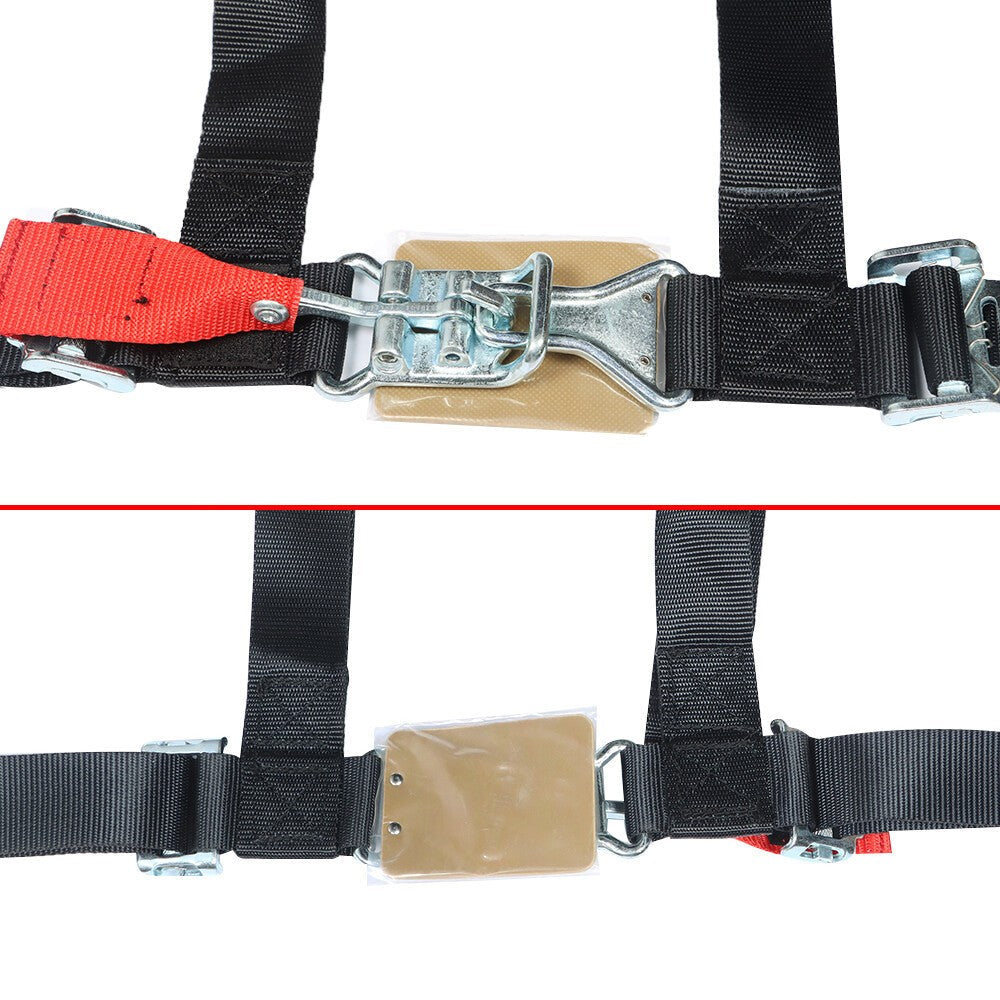 Black 4-Point 2" Padded Seat Belt Harness Pair for Polaris RZR XP S 4 1000