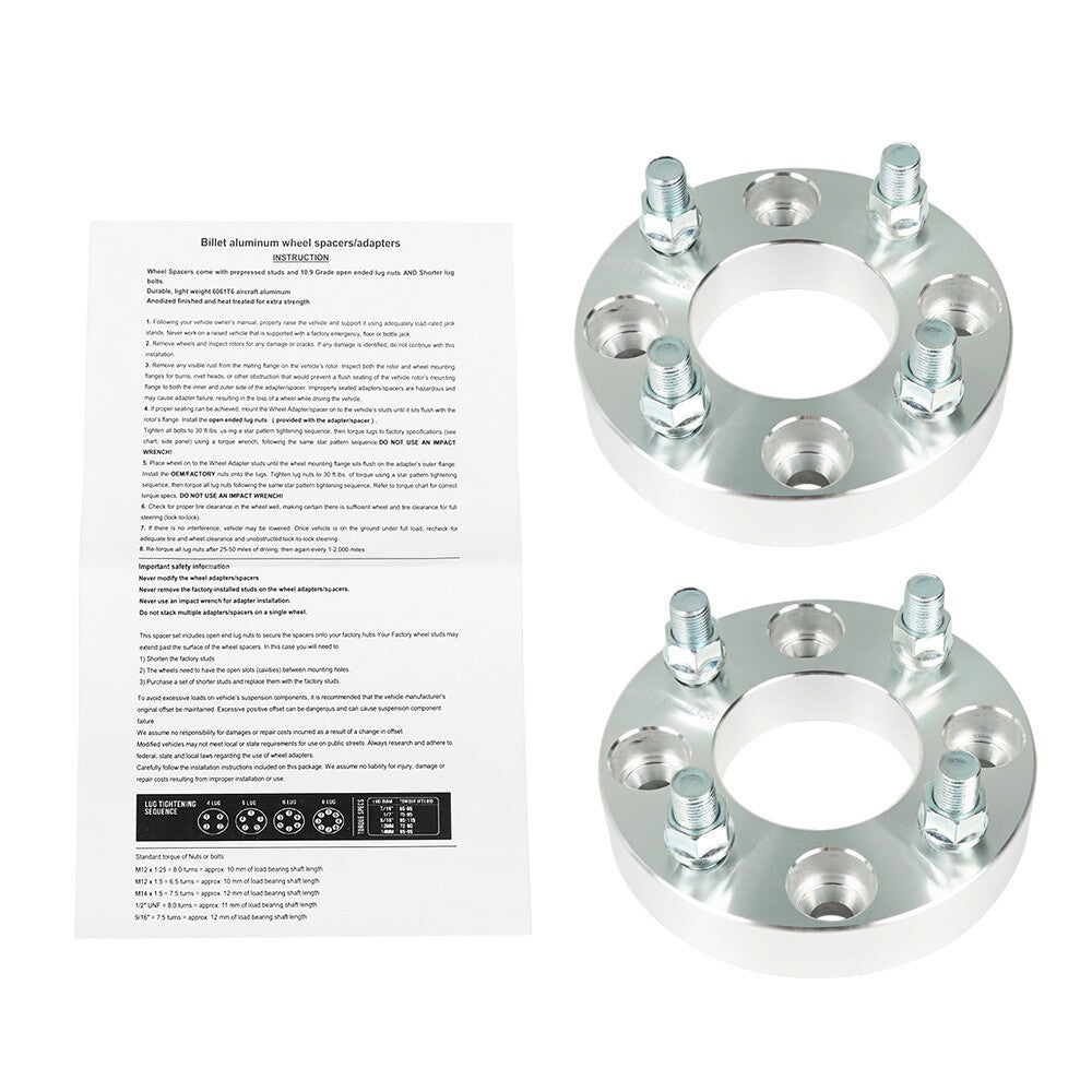 2x 1" 4x4 4x101.6mm Wheel Spacers 1/2"x20 Studs for EZ GO Club Car Golf Cart