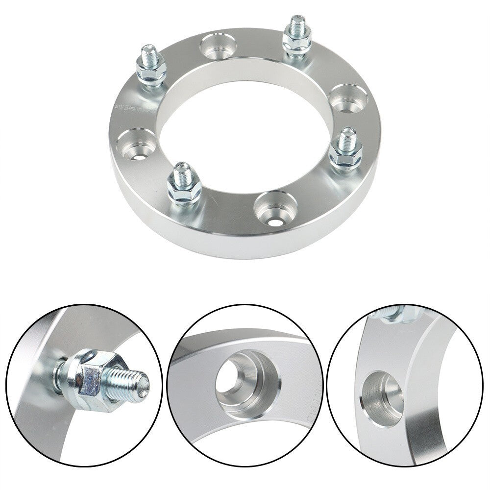 4x 1" Wheel Spacers for Bombardier Outlander 330 2003-2010 4x137 M10x1.25 Silver