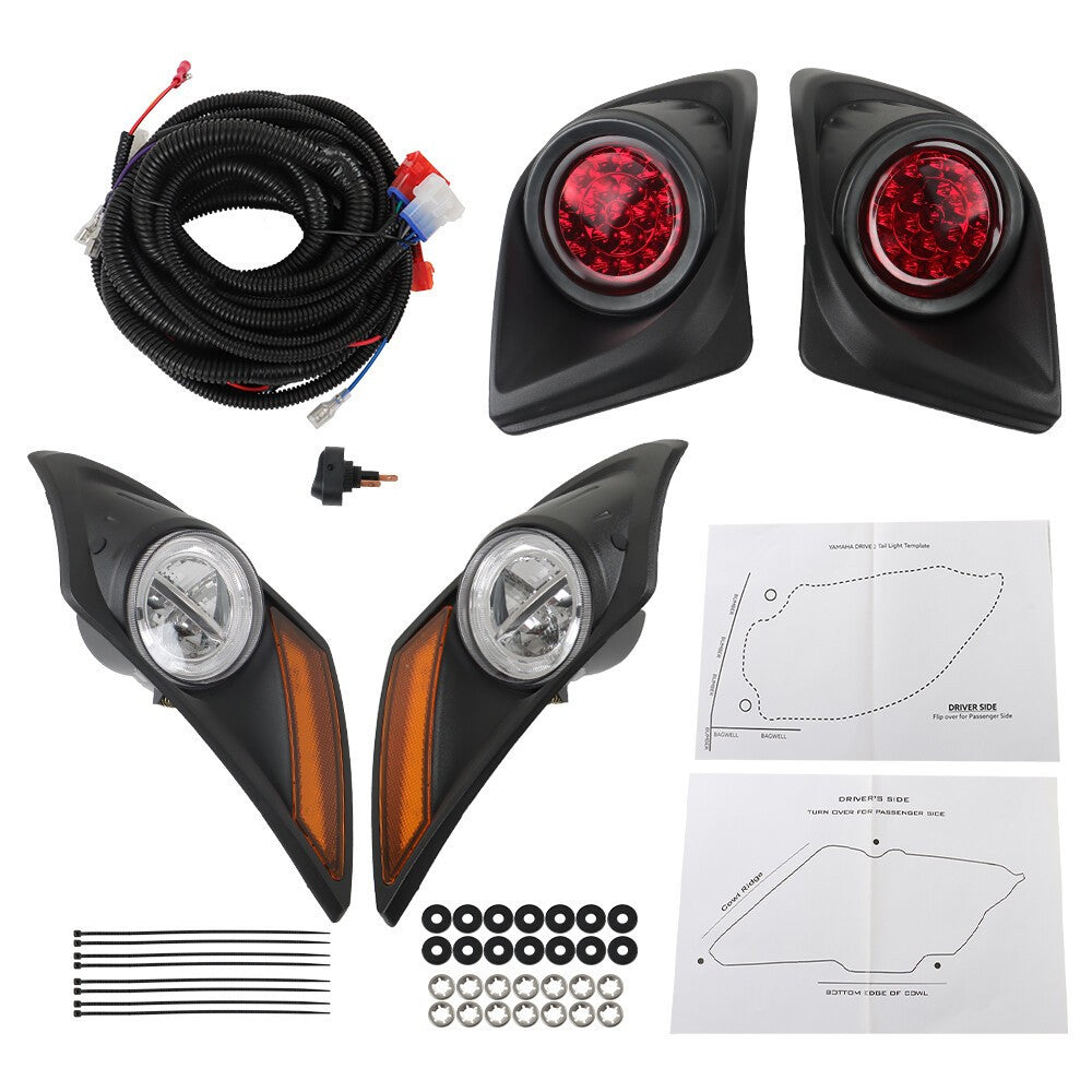 LED Headlight & Taillight Kit for 2017-Up Yamaha Drive2 Golf Cart