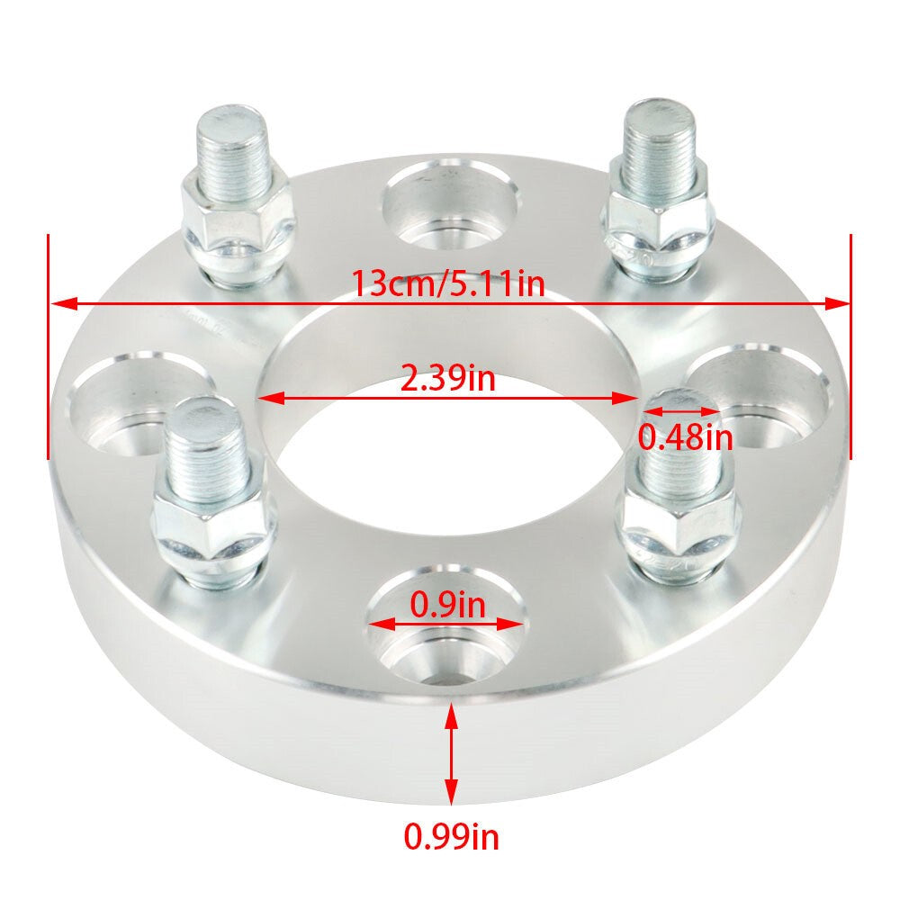 EZ GO Club Car Golf Cart 4x4 ATV Wheel Spacer 4x1" Silver 1/2"x20 Studs