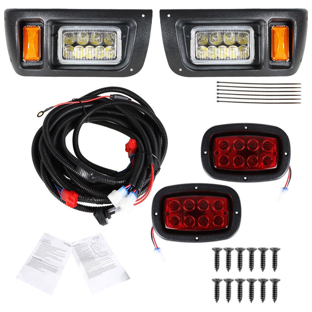 Adjustable LED Headlights & Tail Lights Kit for Club Car DS G & E Golf Cart 1993
