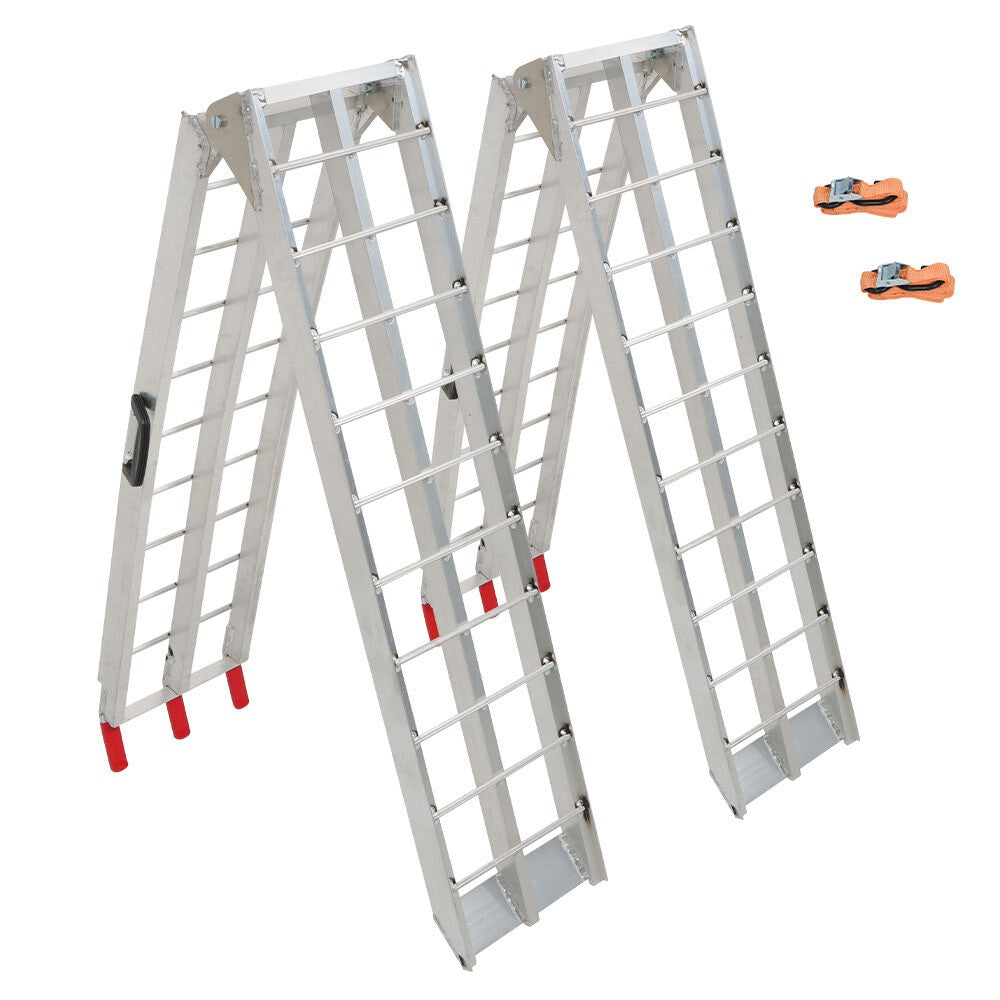 UTV 7.5" Aluminum Folding Loading Ramps 2pcs for Truck Motorcycle Lawn Mower