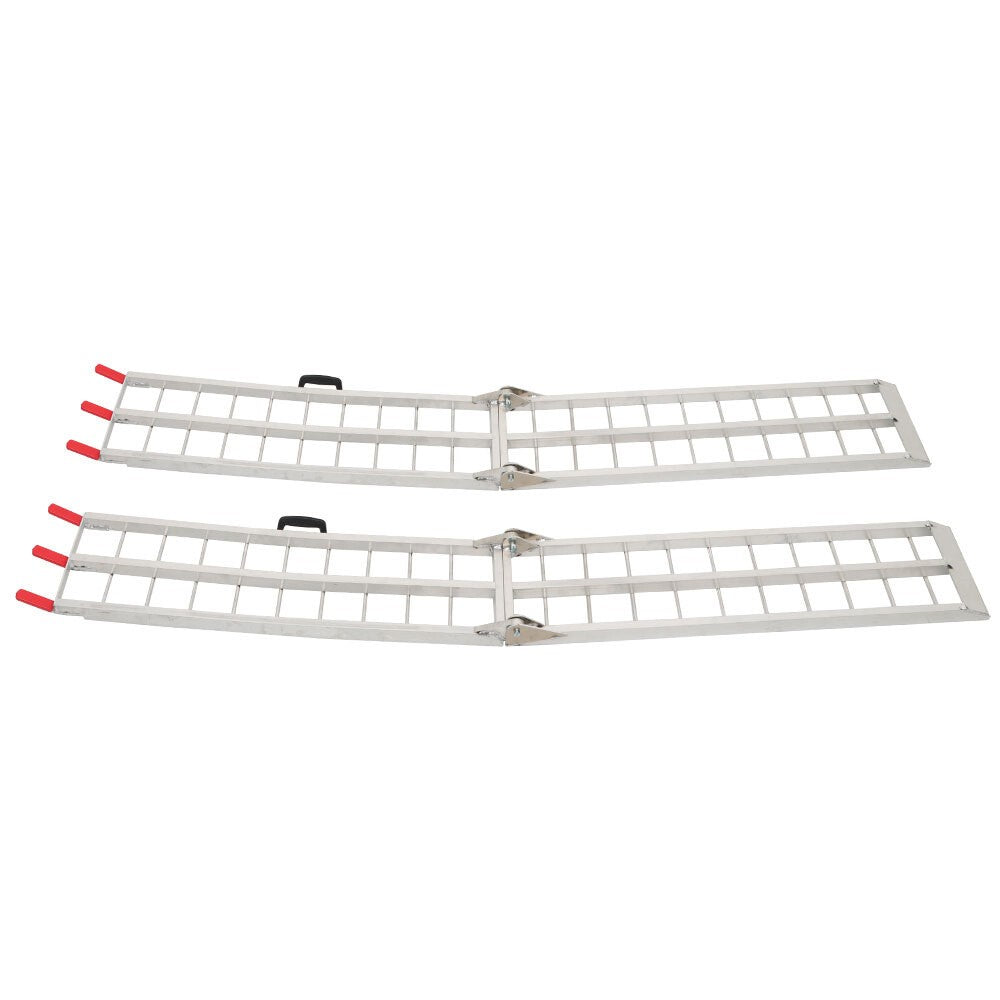 UTV 7.5" Aluminum Folding Loading Ramps 2pcs for Truck Motorcycle Lawn Mower