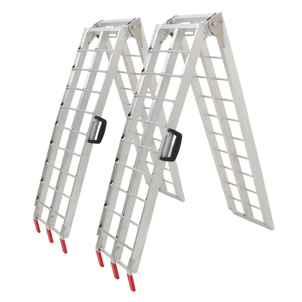 UTV 7.5" Aluminum Folding Loading Ramps 2pcs for Truck Motorcycle Lawn Mower