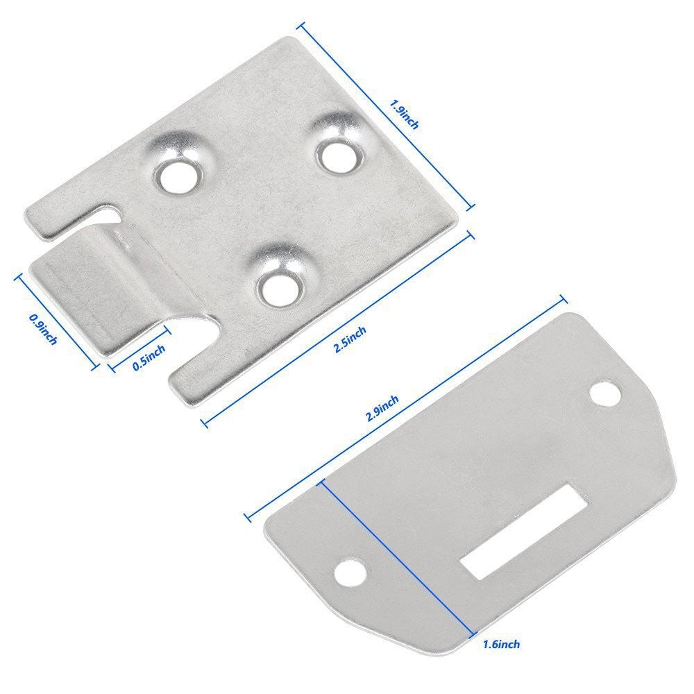 Golf Cart Seat Bottom Hinge & Plate 2 Set for EZGO TXT Medalist 1995-Up