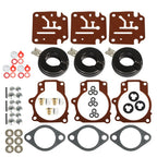 3× Carburetor Rebuild Kit w Float for Johnson Evinrude 65-75 HP New