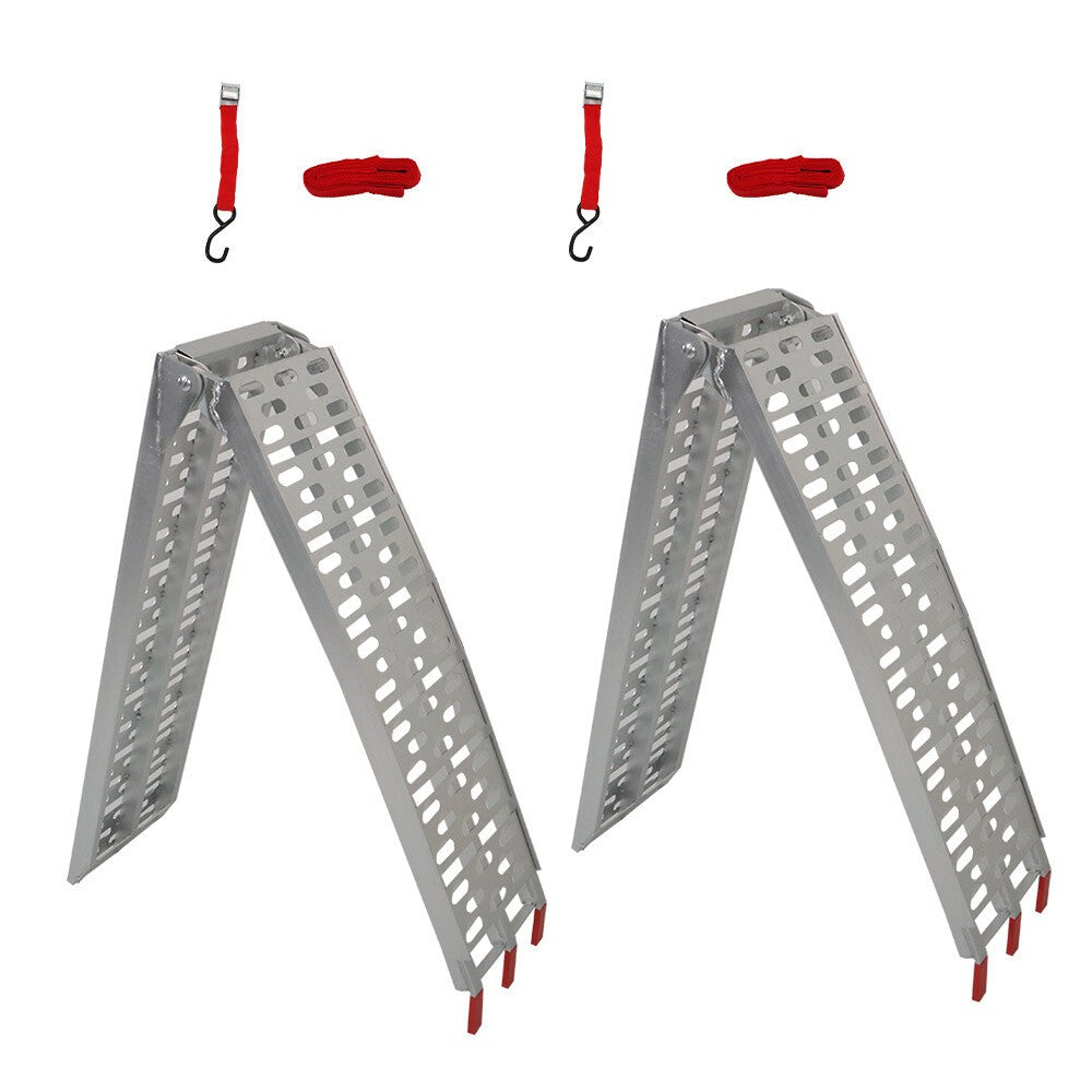 2pcs 7.5" Aluminum Folding Loading Ramps for Truck Motorcycle ATV UTV Lawn Mower