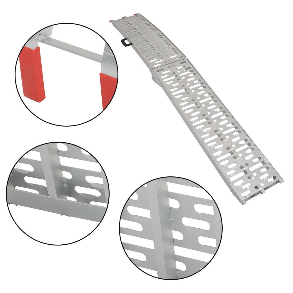 2pcs 7.5" Aluminum Folding Loading Ramps for Truck Motorcycle ATV UTV Lawn Mower