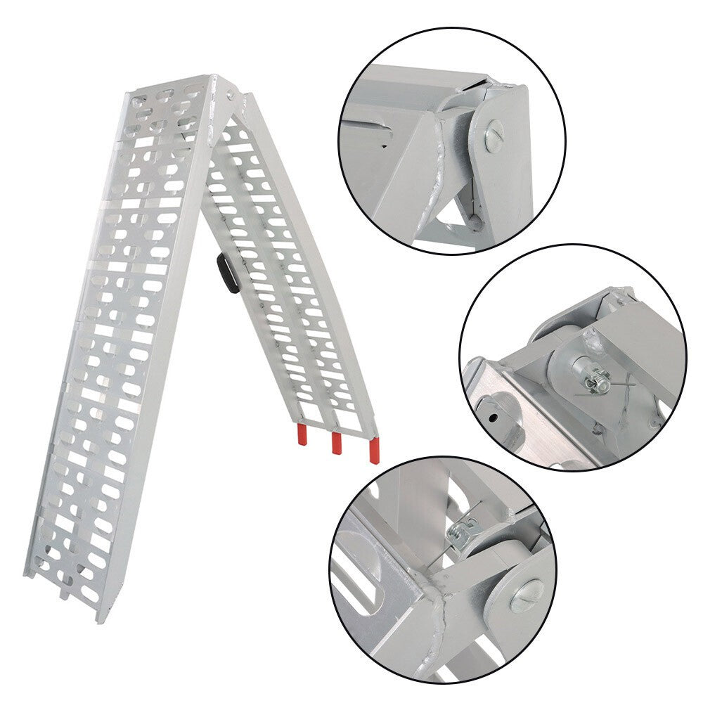 2pcs 7.5" Aluminum Folding Loading Ramps for Truck Motorcycle ATV UTV Lawn Mower
