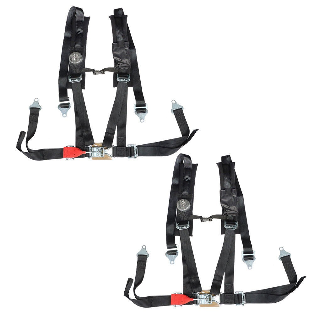 Pair of 4-Point 2" Padded Black Seat Belt Harness for Polaris RZR XP S 4 1000 US