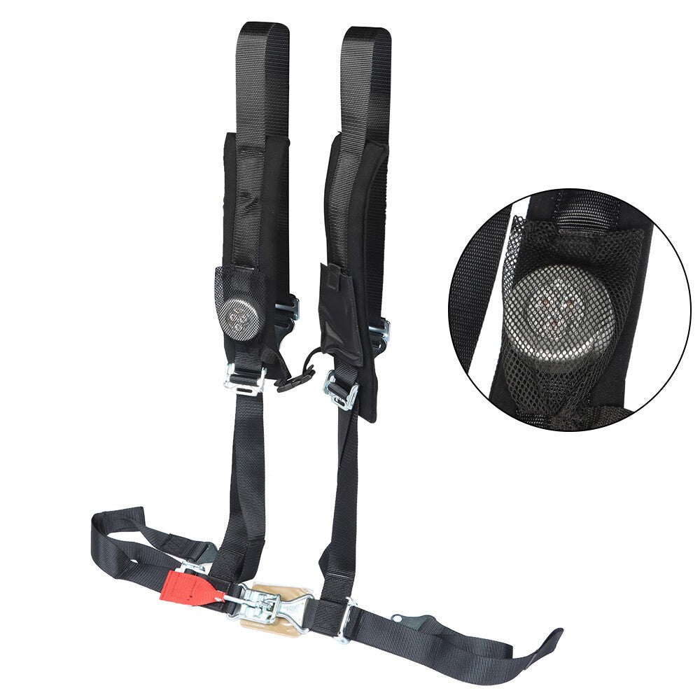 Pair of 4-Point 2" Padded Black Seat Belt Harness for Polaris RZR XP S 4 1000 US