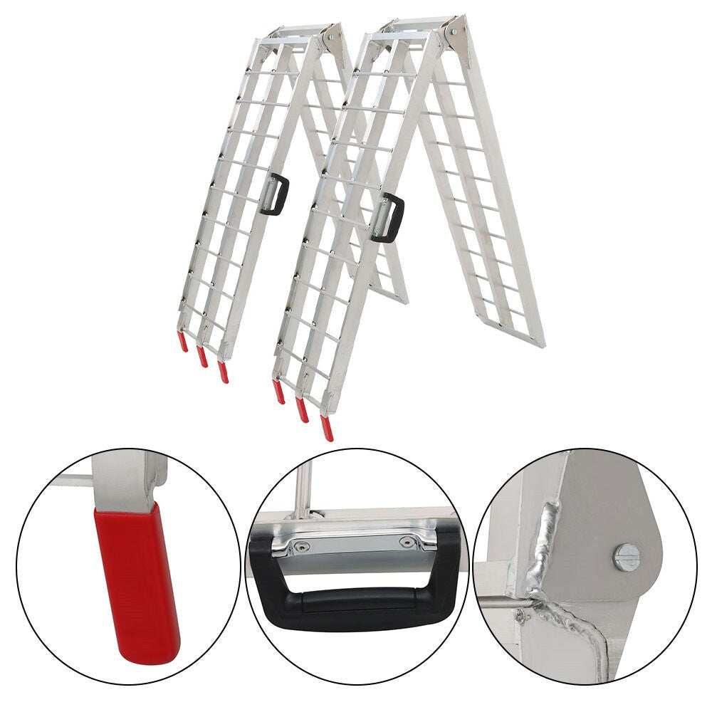 2x 1500 LBS Aluminum Foldable Loading Ramps for Pickup Truck Bed