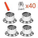 New Rear Chrome Wheel Axle Hub Cover Kit 33MM Nut Covers 4Pcs ABS Plastic