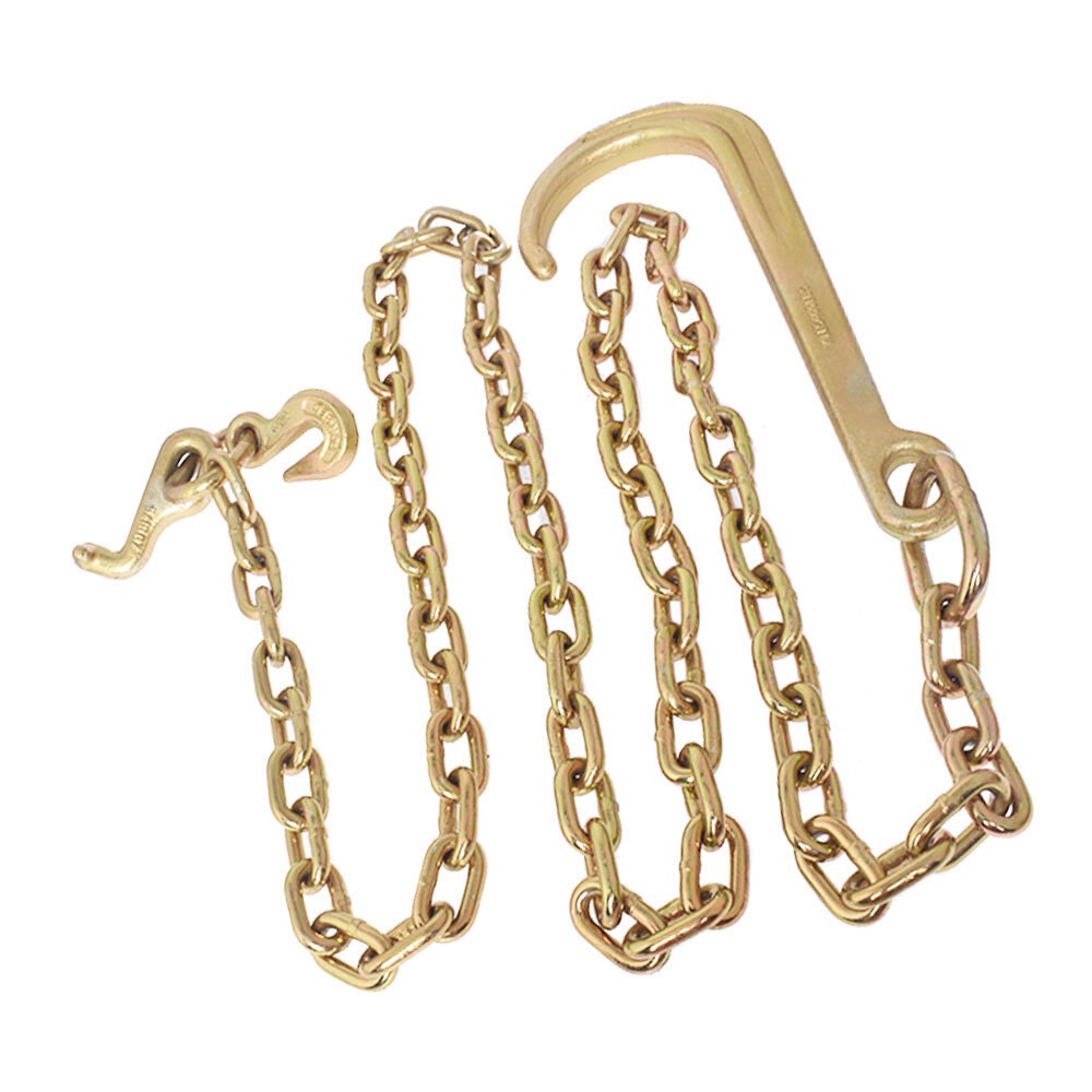 Tow Chain 15" J Hook Mini Grab Hook 5/16 x 8 FT Grade 70 Welded