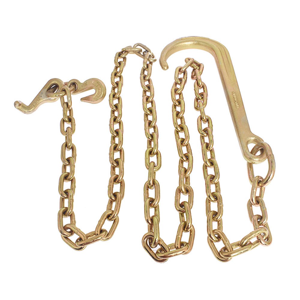 Tow Chain 15" J Hook Mini Grab Hook 5/16 x 8 FT Grade 70 Welded