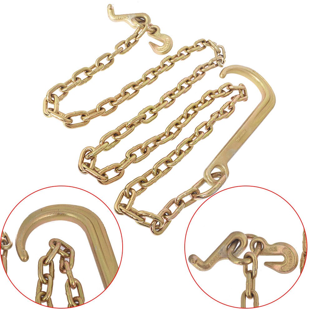 Tow Chain 15" J Hook Mini Grab Hook 5/16 x 8 FT Grade 70 Welded