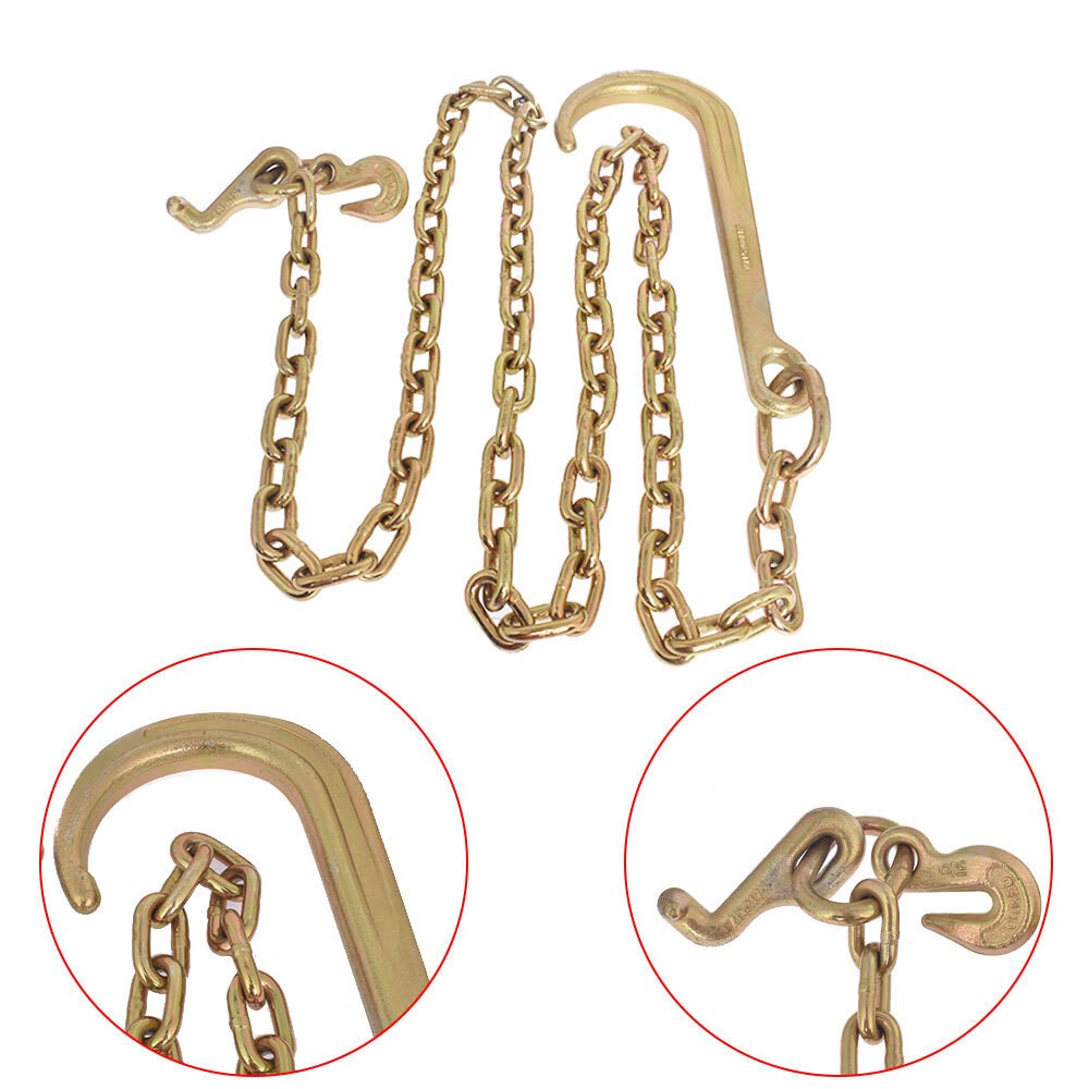 Tow Chain 15" J Hook Mini Grab Hook 5/16 x 8 FT Grade 70 Welded