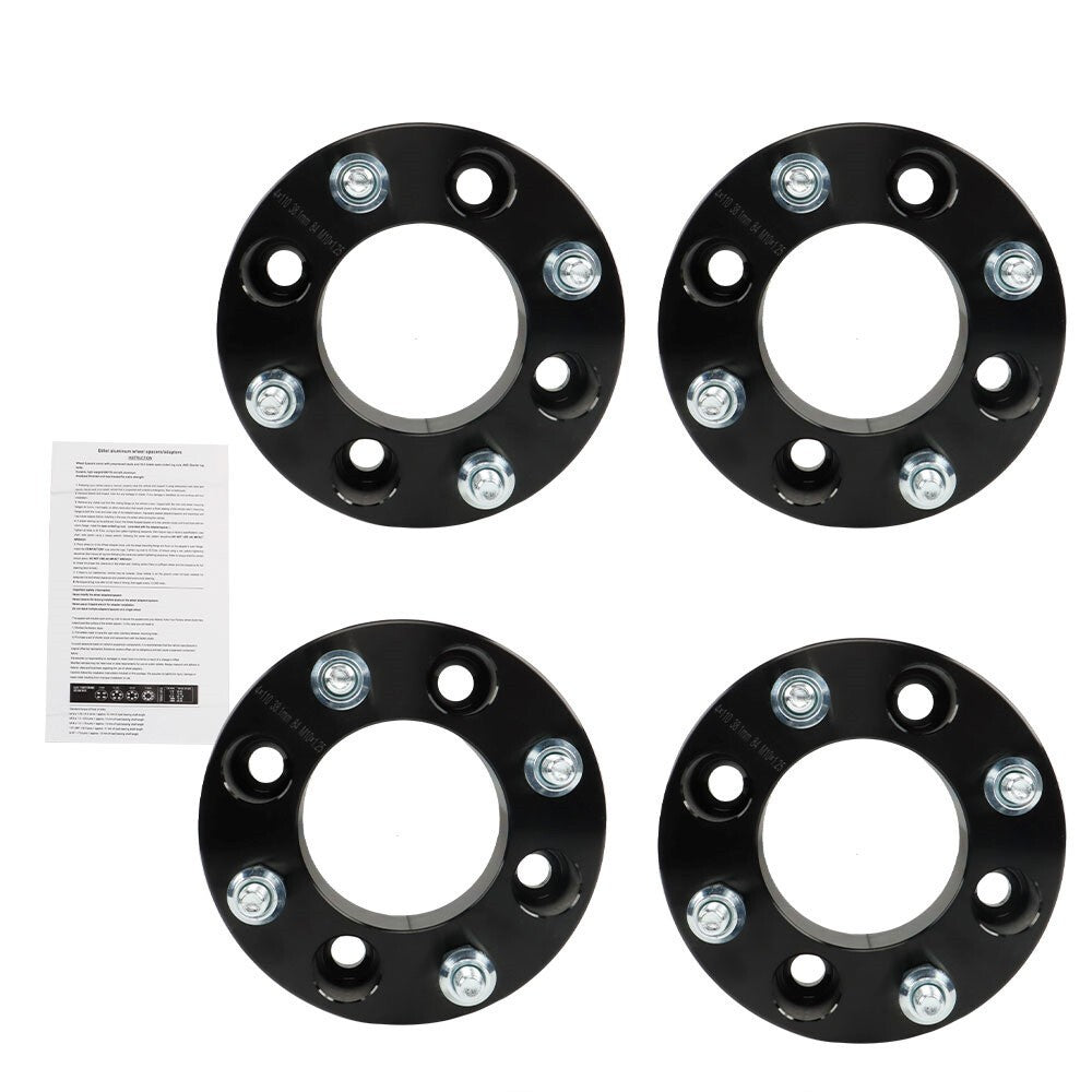 4×110 1.5" Wheel Spacers 74mm M10×1.25 for 2000-2009 Honda Rancher 350 Black