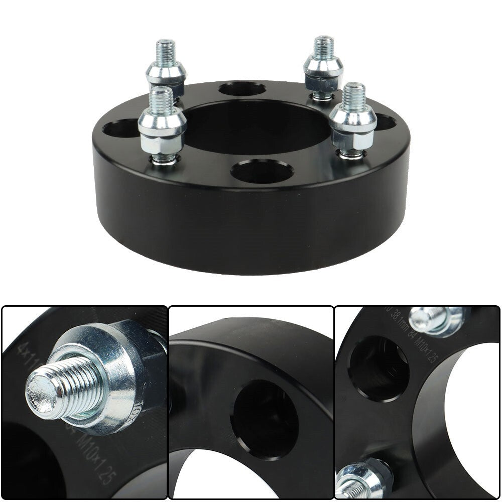 4×110 1.5" Wheel Spacers 74mm M10×1.25 for 2000-2009 Honda Rancher 350 Black