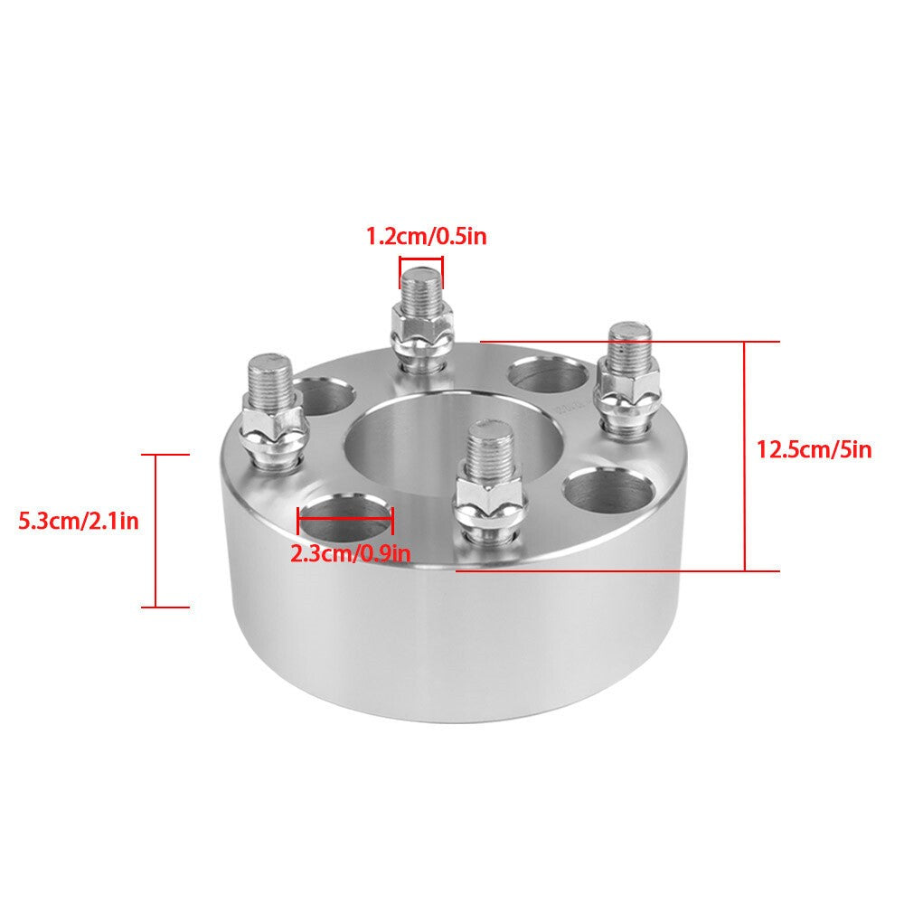 EZ Go Golf Cart 2x 2" 4x4 Silver Wheel Spacers 1/2"x20 62mm Bore
