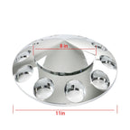 Chrome 33mm Spiked Hub Cover Kit Front & Rear Semi Truck Wheel Axle Caps