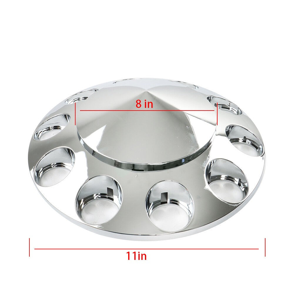 Chrome 33mm Spiked Hub Cover Kit Front & Rear Semi Truck Wheel Axle Caps