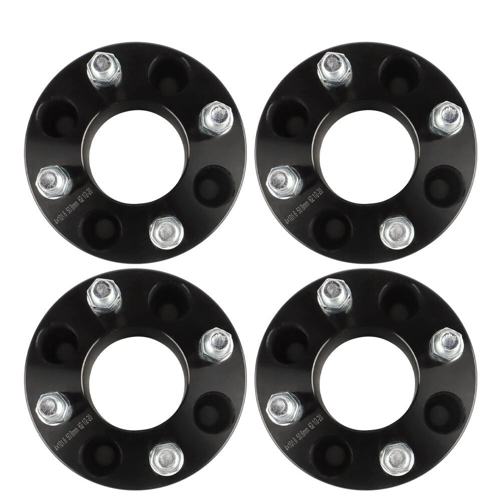 2" Wheel Spacers 62mm Hub Bore Set of 4 for EZGO EZ GO Golf Cart Club Car Black