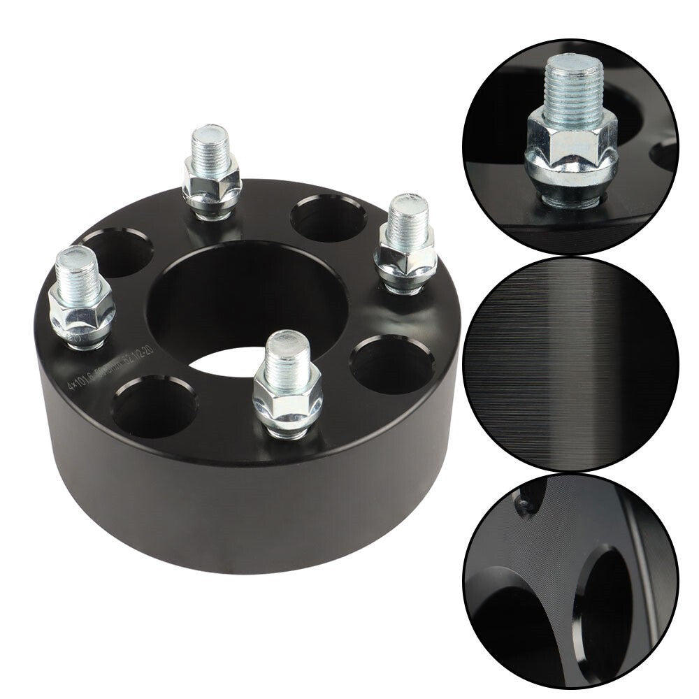 2" Wheel Spacers 62mm Hub Bore Set of 4 for EZGO EZ GO Golf Cart Club Car Black