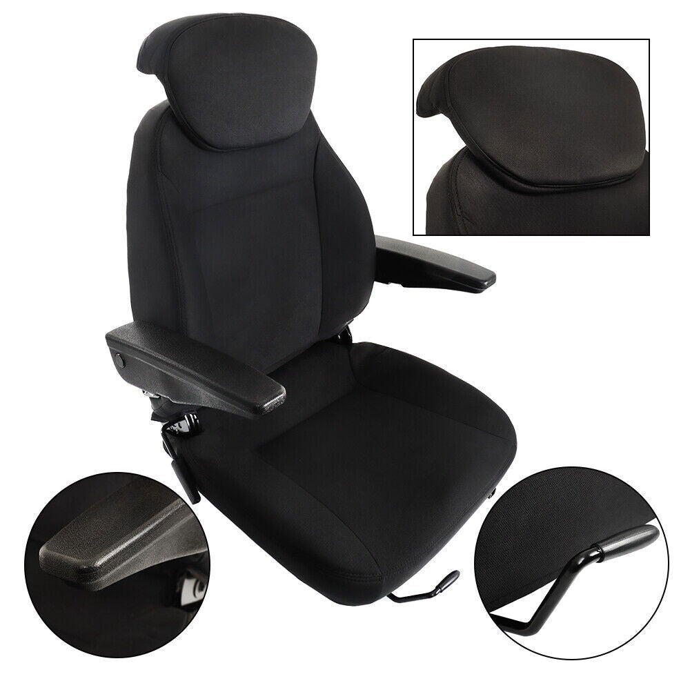 New Holland Loader Backhoe Seat Assembly Black Cloth Fit Various Models New