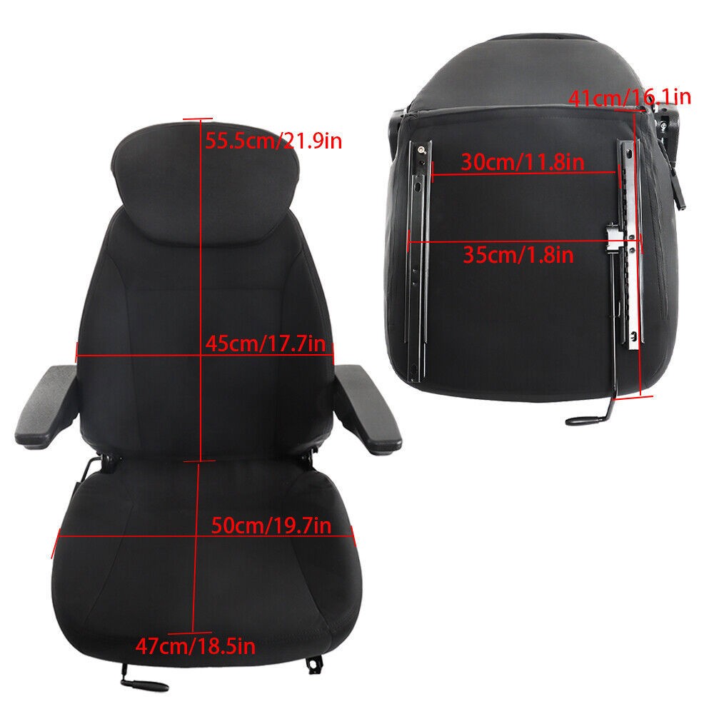New Holland Loader Backhoe Seat Assembly Black Cloth Fit Various Models New
