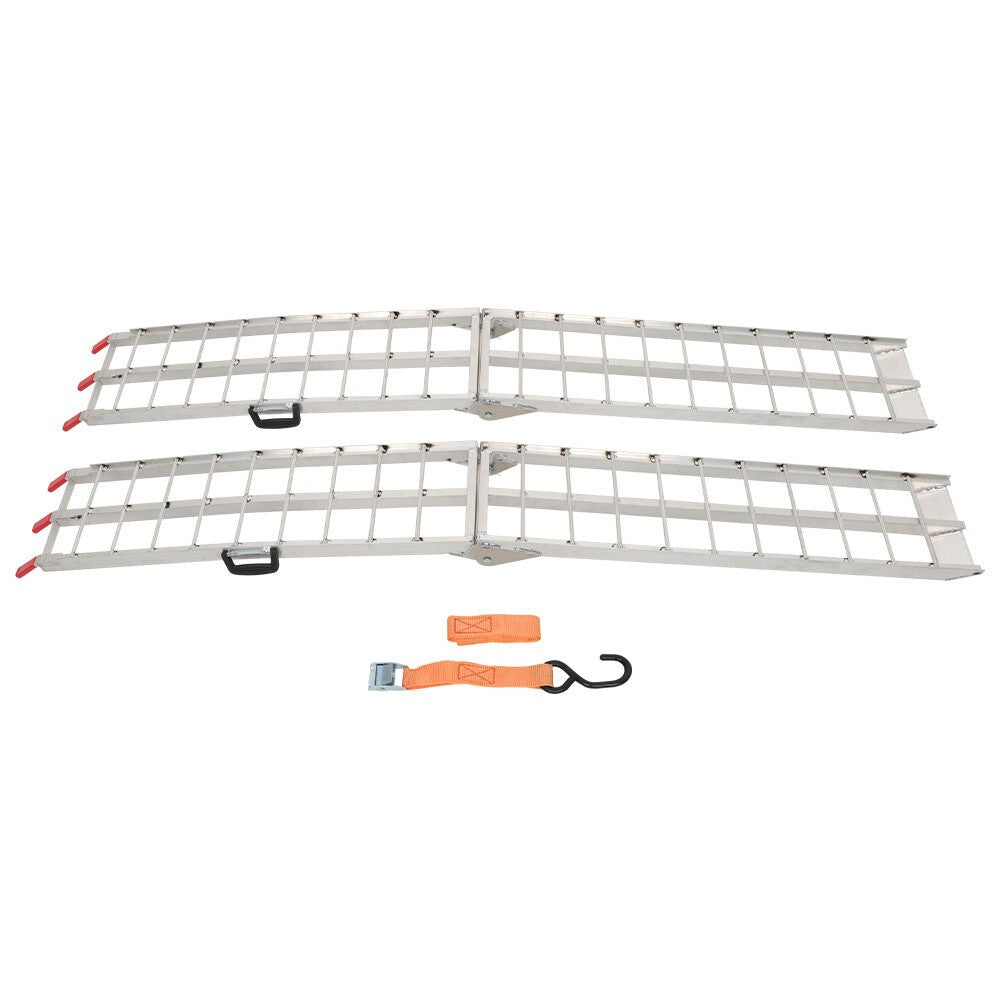 2 pcs Aluminum Ramp 1500 LBS Foldable Loading Ramps for Pickup Trucks Bed