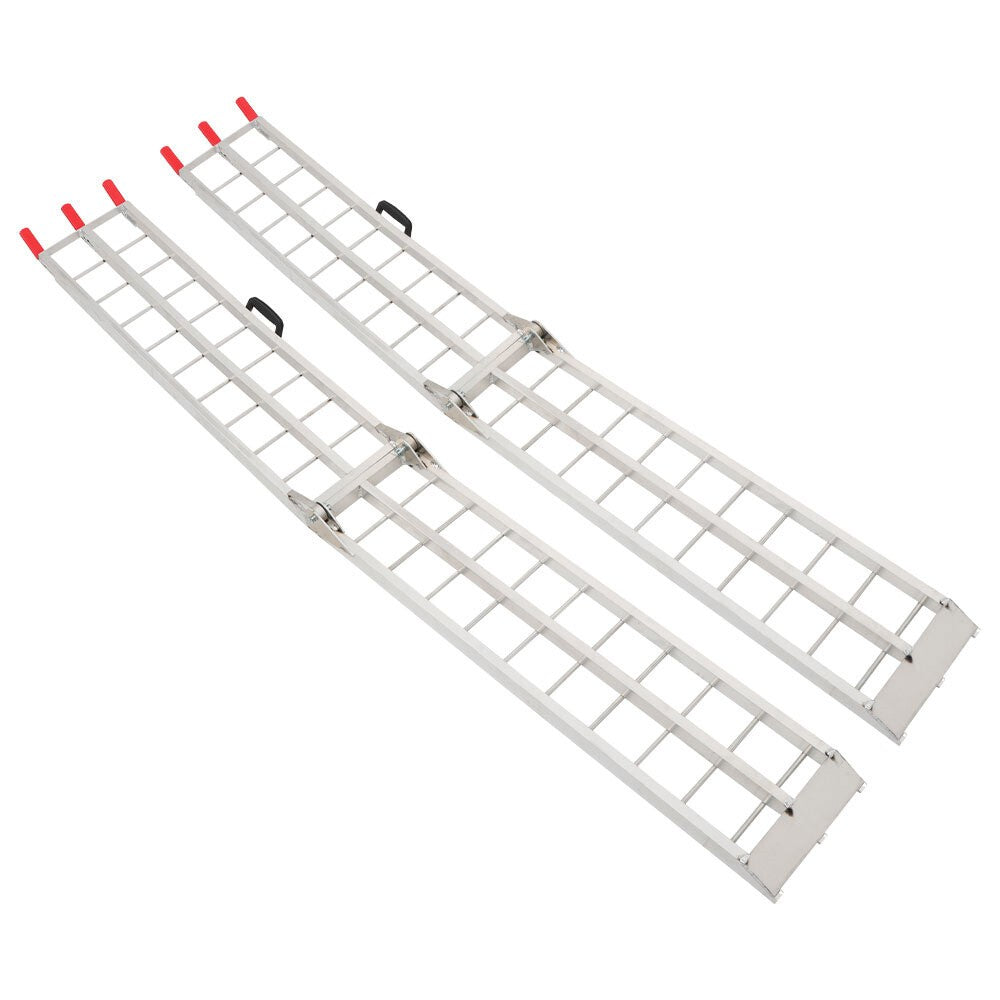 2 pcs Aluminum Ramp 1500 LBS Foldable Loading Ramps for Pickup Trucks Bed