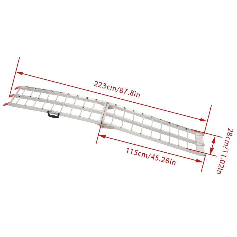 2 pcs Aluminum Ramp 1500 LBS Foldable Loading Ramps for Pickup Trucks Bed