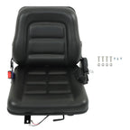 Universal Forklift Seat Fold Down Tractor Seat Adjustable Back & Seatbelt